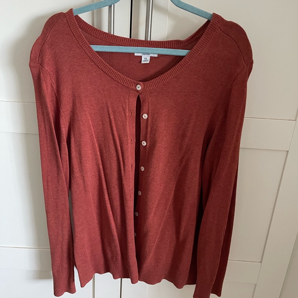 Rust Orange Cardigan Sweater XXL